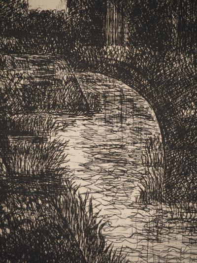 Marcel GROMAIRE : Le long de la rivière, Gravure originale signée 2