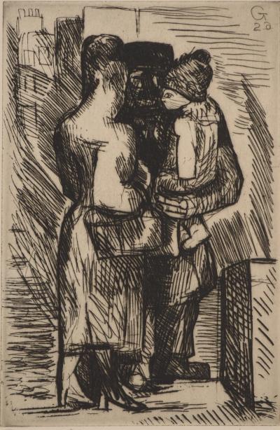 Marcel GROMAIRE : Famille, Gravure originale signée 2