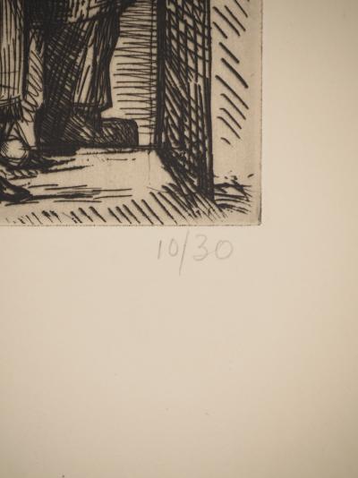Marcel GROMAIRE : Famille, Gravure originale signée 2