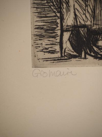 Marcel GROMAIRE : Famille, Gravure originale signée 2
