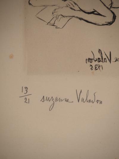 Suzanne VALADON : Les Baigneuses, Trois nus sous les arbres, Gravure originale signée 2