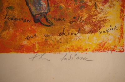Theo TOBIASSE : Le clown de la ville, Lithographie originale signée 2