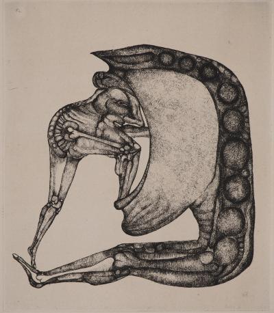 Fred DEUX : L'avaleur, Gravure originale signée 2