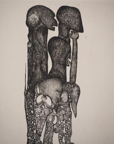 Fred DEUX : Parade Interne, Gravure originale signée 2