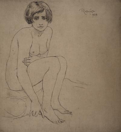 Armand RASSENFOSSE : Nu au cheveux courts, Gravure originale signée 2