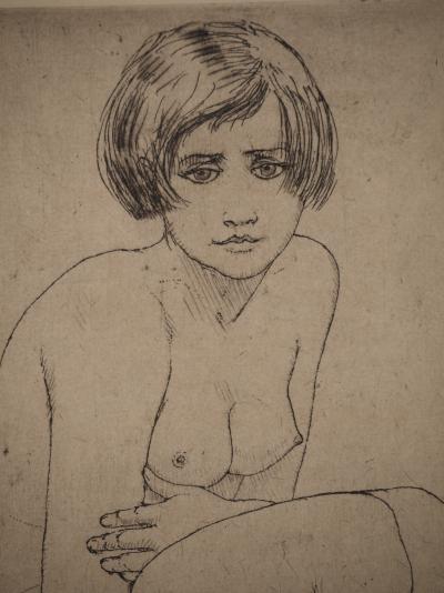Armand RASSENFOSSE : Nu au cheveux courts, Gravure originale signée 2