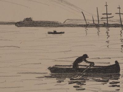Albert MARQUET : Pécheurs dans la Baie de Naples, Lithographie originale signée 2