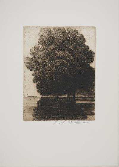 Safet ZEC : Au bord du lac, Gravure originale signée 2
