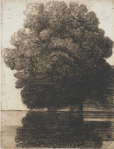 Safet ZEC : Au bord du lac, Gravure originale signée 2