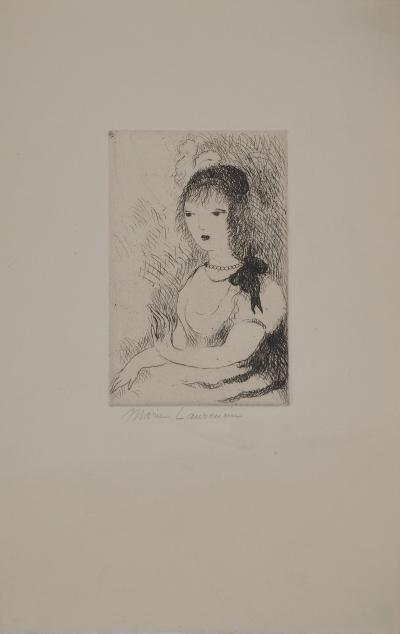 Marie LAURENCIN : Jeune fille au ruban, Gravure originale signée 2