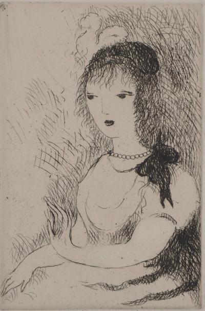Marie LAURENCIN : Jeune fille au ruban, Gravure originale signée 2