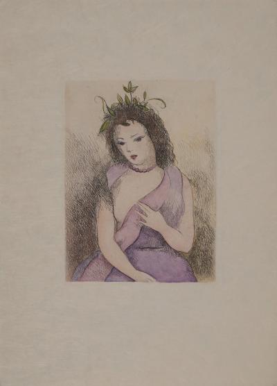 Marie LAURENCIN : Courtisane à la couronne de fleurs, Gravure originale 2