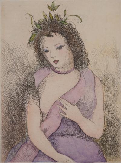 Marie LAURENCIN : Courtisane à la couronne de fleurs, Gravure originale 2