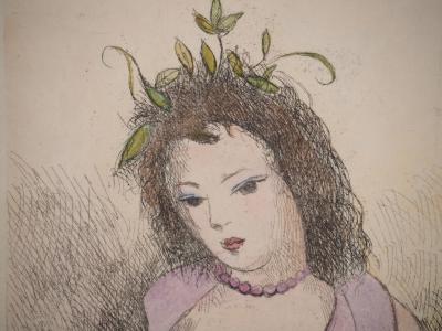 Marie LAURENCIN : Courtisane à la couronne de fleurs, Gravure originale 2