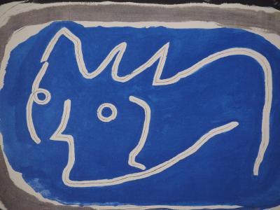 Georges BRAQUE : Visage en bleu, Phototypie 2