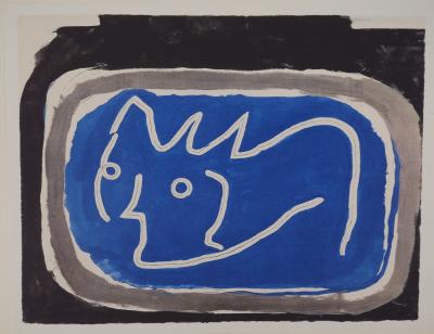 Georges BRAQUE : Visage en bleu, Phototypie 2