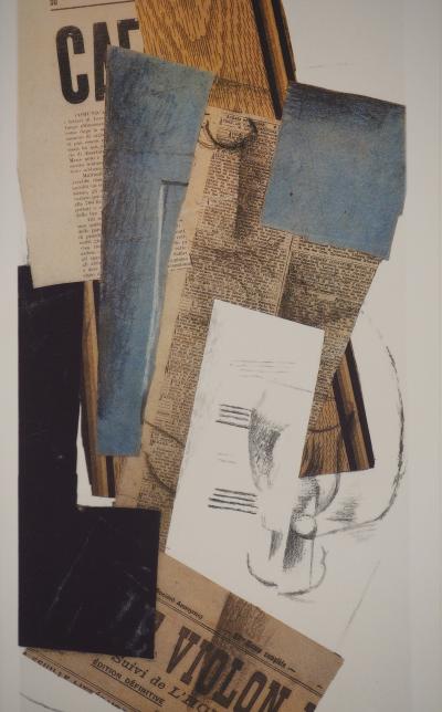 Georges BRAQUE : Collage au violon, Phototypie 2