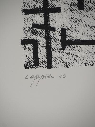 Jean LEPPIEN : Abstraction géométrique, Sérigraphie originale signée 2