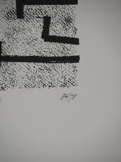 Jean LEPPIEN : Abstraction géométrique, Sérigraphie originale signée 2
