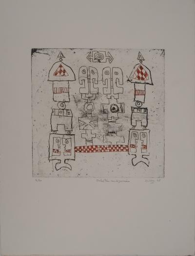 Jacques SOISSON : Les funambules, Gravure originale signée 2