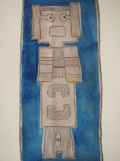 Jacques SOISSON : Totem, Aquarelle originale signée 2