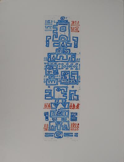 Jacques SOISSON : Réponse en bleu, Gravure originale signée 2