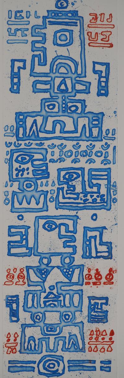 Jacques SOISSON : Réponse en bleu, Gravure originale signée 2