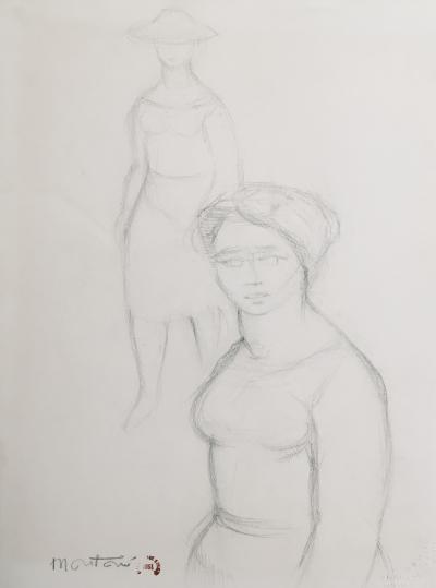 Roger MONTANE - Les Parisiennes, 1954 - Dessin original signé 2