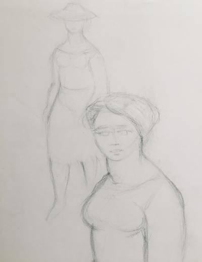 Roger MONTANE - Les Parisiennes, 1954 - Dessin original signé 2
