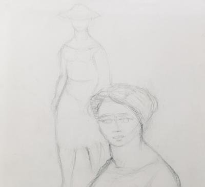 Roger MONTANE - Les Parisiennes, 1954 - Dessin original signé 2