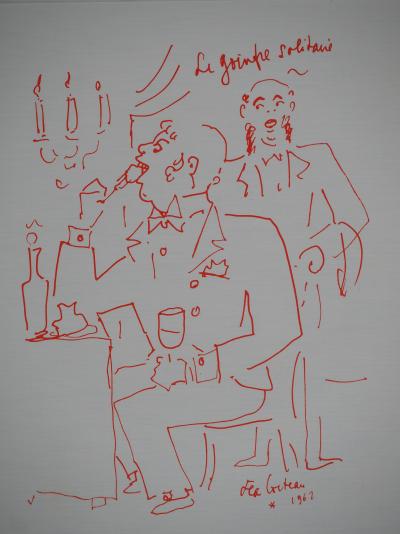 Jean COCTEAU: Lonely glutton - Original signed lithograph 2