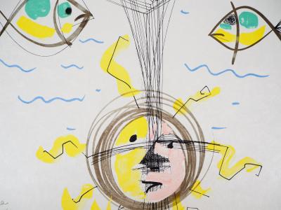 Raymond MORETTI et Jean COCTEAU : La Terre et le Soleil, Lithographie originale signée 2