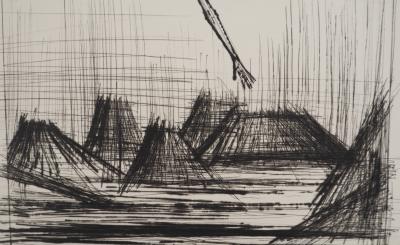 Bernard BUFFET : L’arrivée de Cyrano, Gravure originale 2