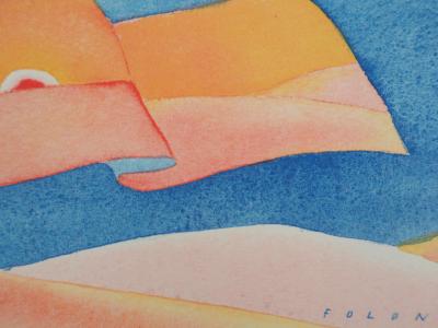 Jean-Michel FOLON - Standard at sunset, 1999 - Signed screenprint 2
