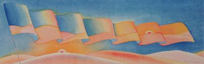 Jean-Michel FOLON - Standard at sunset, 1999 - Signed screenprint 2