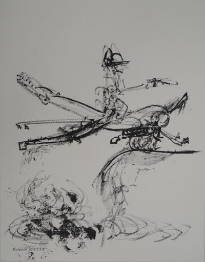 Roberto MATTA : Rodéo, Cowboy surréaliste, Lithographie originale 2