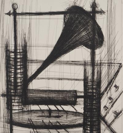 Bernard BUFFET : Le Phonographe, Gravure originale 2