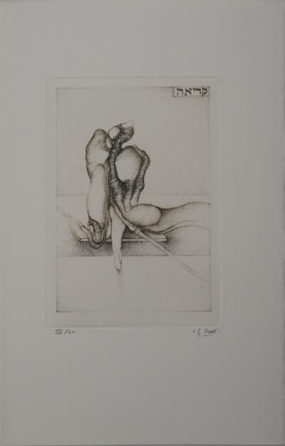 Fred DEUX - Lecture avant le matin - Gravure originale signée 2