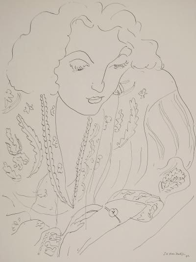 Henri MATISSE : Femme regardant sa montre, Lithographie signée 2