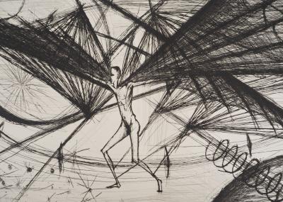 Bernard BUFFET : La machine pour aller dans la Lune, Gravure originale 2