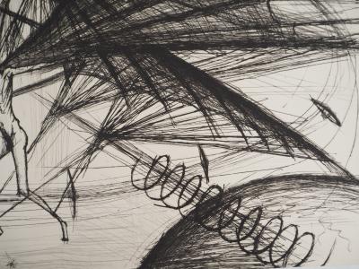 Bernard BUFFET : La machine pour aller dans la Lune, Gravure originale 2