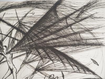 Bernard BUFFET : La machine pour aller dans la Lune, Gravure originale 2
