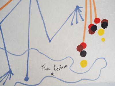 Raymond MORETTI and Jean COCTEAU: News from abroad, Original signed lithograph 2
