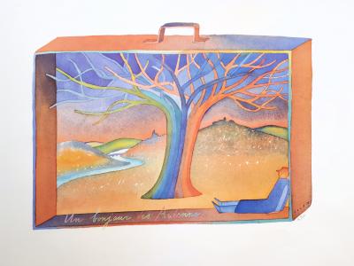 Jean-Michel FOLON : Un bonjour des Ardennes - Offset-Lithographie, signée 2