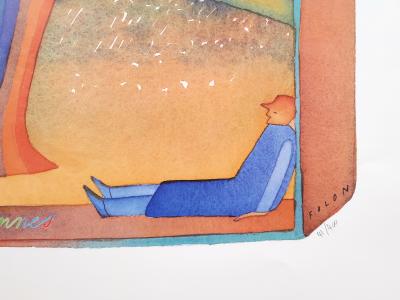 Jean-Michel FOLON : Un bonjour des Ardennes - Offset-Lithographie, signée 2