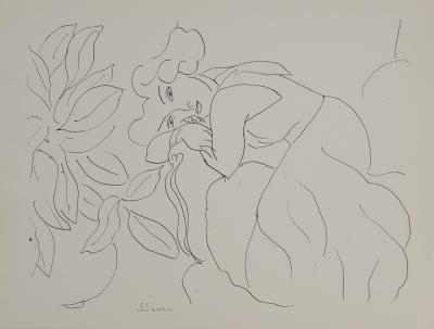 Henri MATISSE : Portrait à la plante, Lithographie signée 2