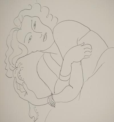 Henri MATISSE : Jeune timide aux bras croisés, Lithographie signée 2