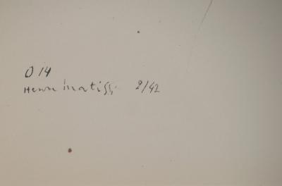 Henri MATISSE : La muse de profil, Lithographie signée 2