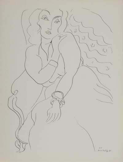 Henri MATISSE : Jeune femme pudique, Lithographie signée 2