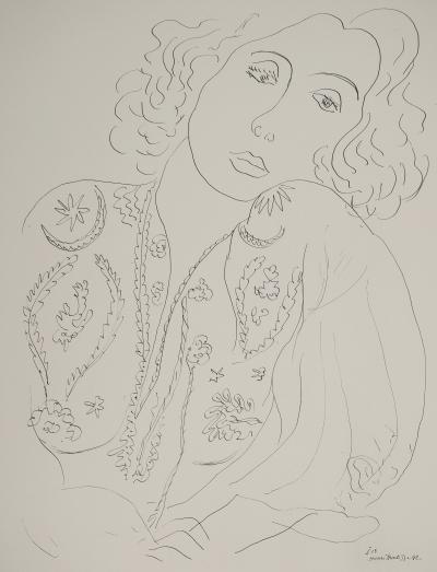 Henri MATISSE : Jeune fille à la blouse, Lithographie signée 2